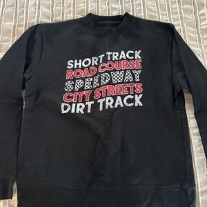 Black Racing-Themed Sweatshirt